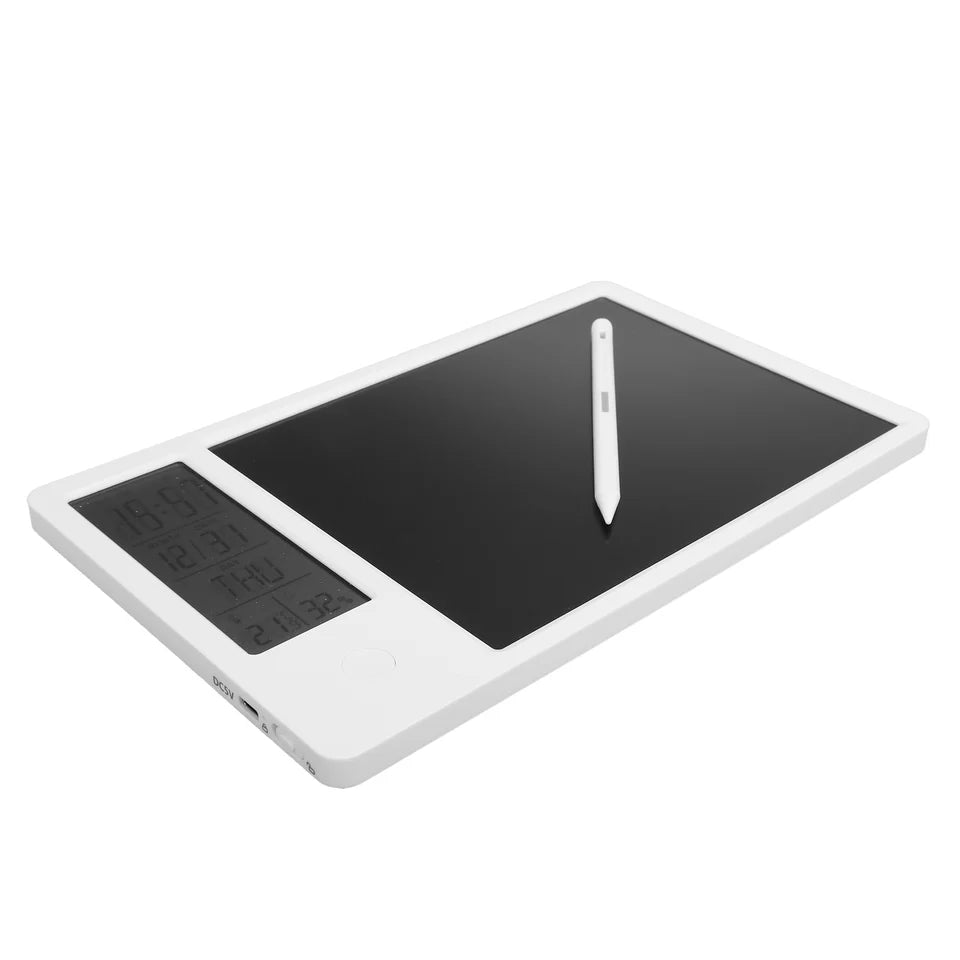 Desktop Electronic Writing & Drawing Tablet - Reusable LCD Handwriting Pad with Digital Calendar, Memo Board for