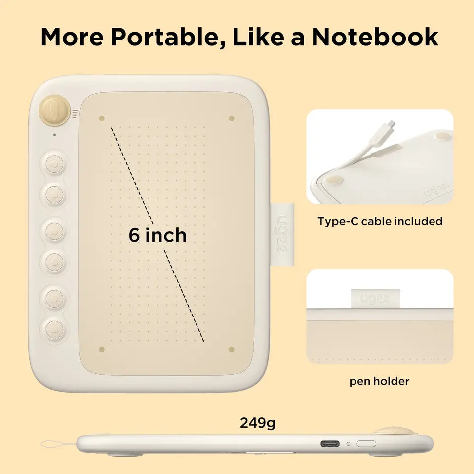 Q6 Graphic Tablet Drawing Tablet Digital Drawing Board Writing Pad for Children Kids Support Android PC Mac