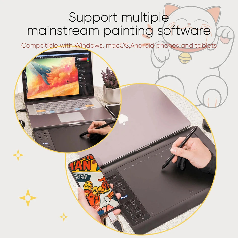 1060Plus Graphic Tablet High Speed With Battery-Free Stylus Digital Art Graphic Tablet