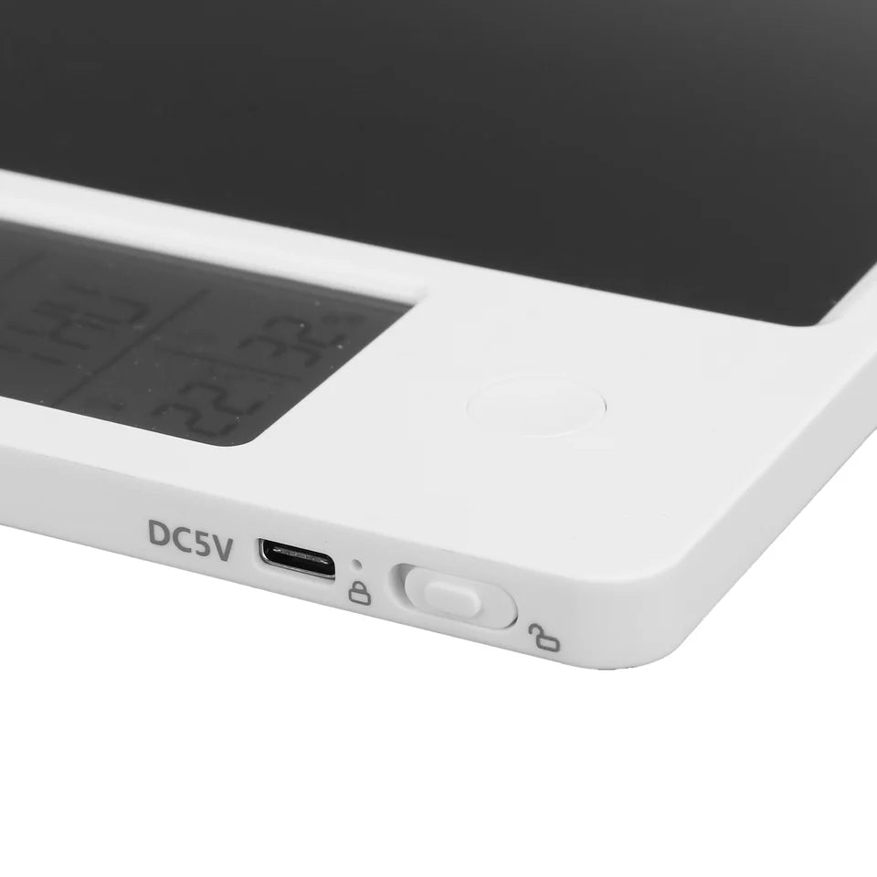 Desktop Electronic Writing & Drawing Tablet - Reusable LCD Handwriting Pad with Digital Calendar, Memo Board for